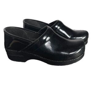DANSKO Black Petrol Patent Leather Professional Clogs Womens Shoes SIZE 41 Nurse